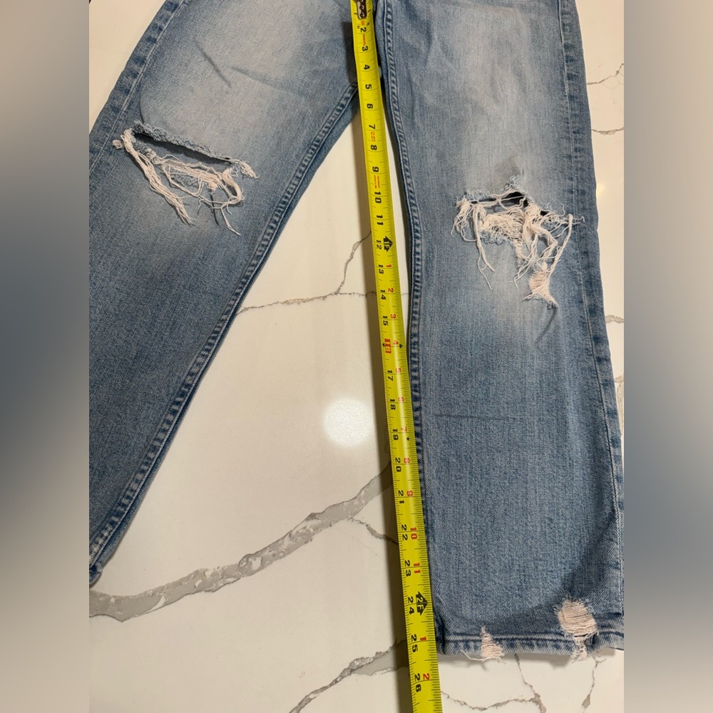 MOTHER Superior The Tomcat High-Rise Straight Distressed Jeans in The Confession - Picture 7 of 14